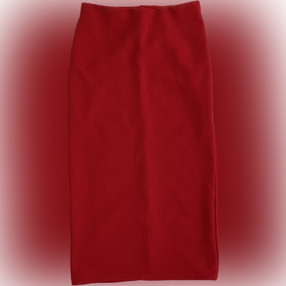 COPY - Midi Ribbed Bodycon Pencil Skirt with zipper slit